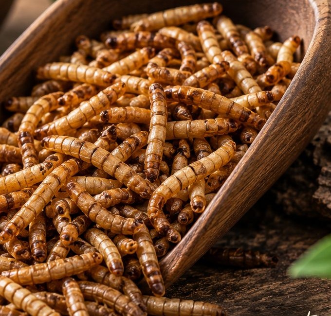 Dried Mealworms prepared for you by Caudle Critters